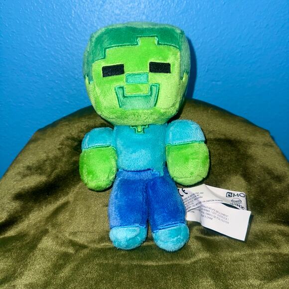 Minecraft Baby Zombie Plush 7″ J!NX Mojang Soft Toy EUC Gamer Collectible - Picture 1 of 5